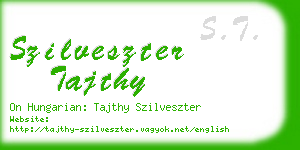 szilveszter tajthy business card